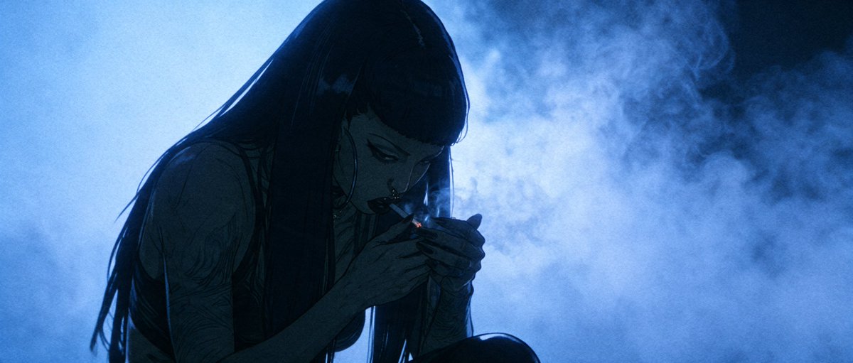 Blue Smoke Anime Cigarette Scene