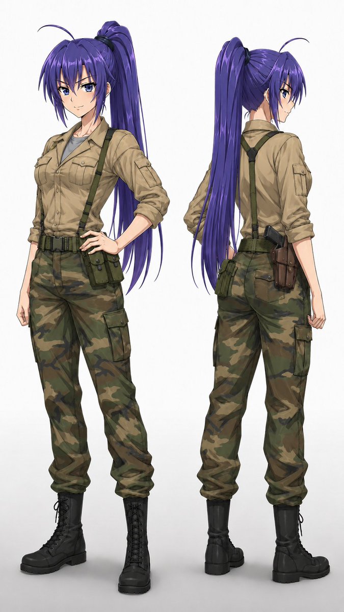 Anime Jungle Rifle Action Scene reference image 1
