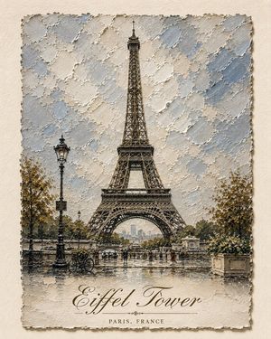 Impasto Oil Architectural Painting — Create a sophisticated fine-art architectural painting of [STRUCTURE / LANDMARK], presented as a highly tactile, three-dime