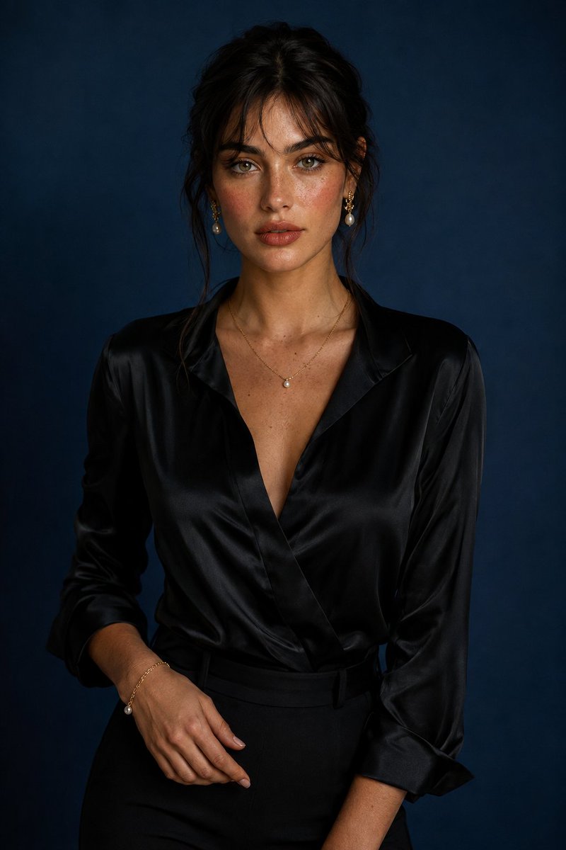 Luxury Studio Portrait with Blue Backdrop