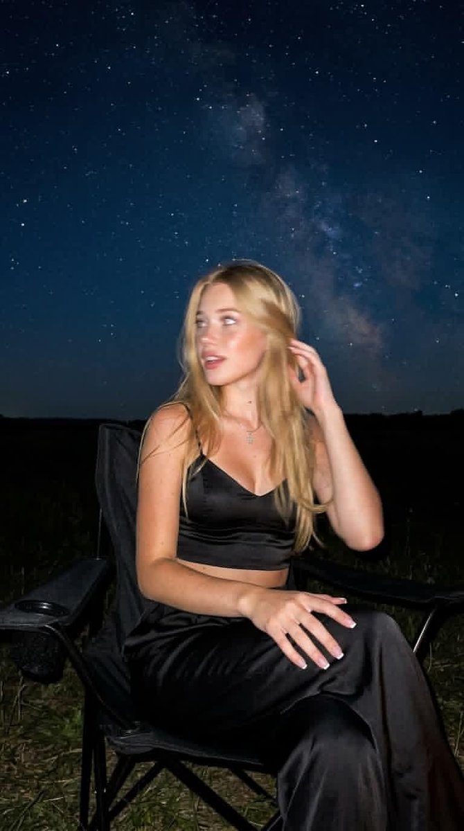 Night Starlit Camping Portrait