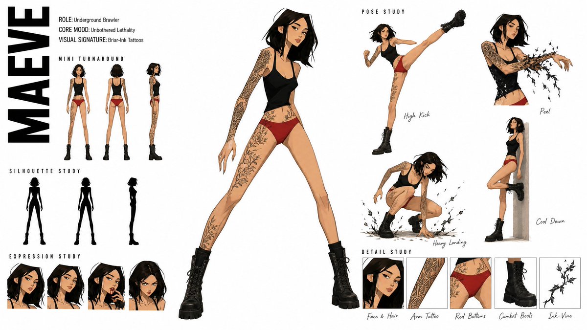 High-Fashion Character Concept Sheet