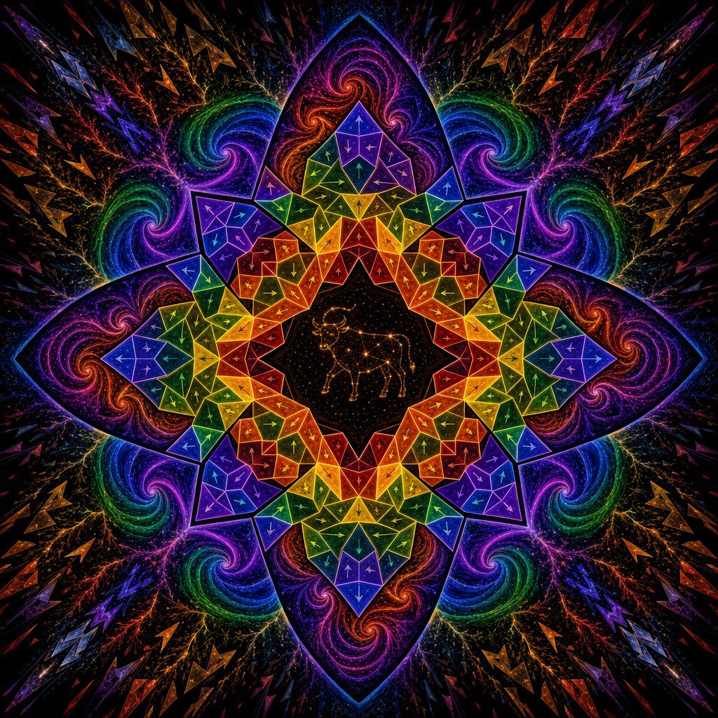 Psychedelic Taurus Mandala