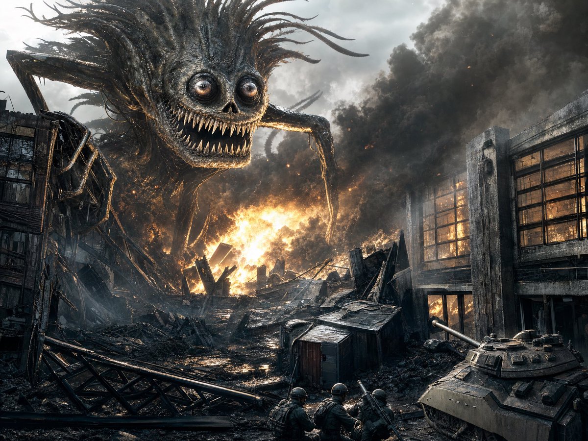 Colossal Monster in Burning City
