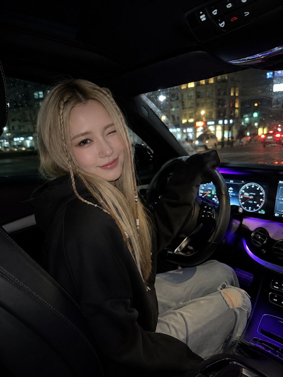Winking Night Car Selfie