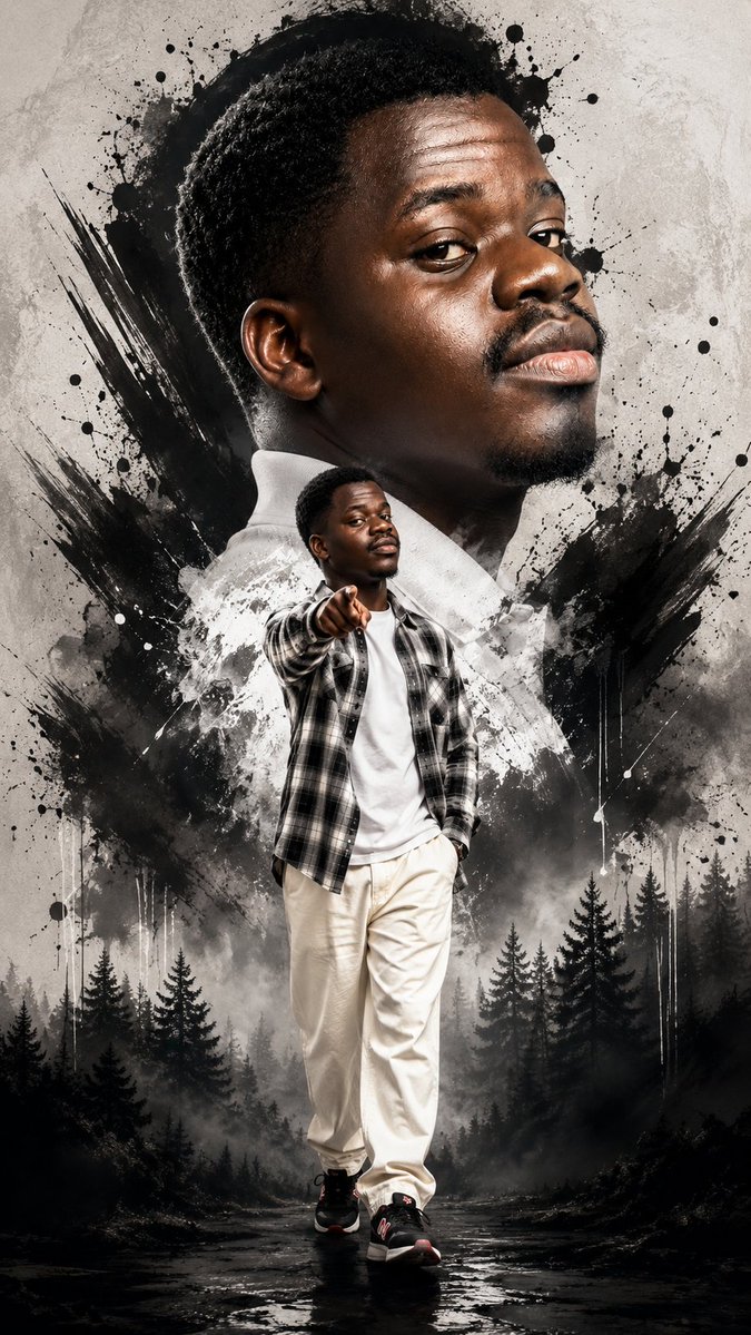 Cinematic Double Exposure Man Poster