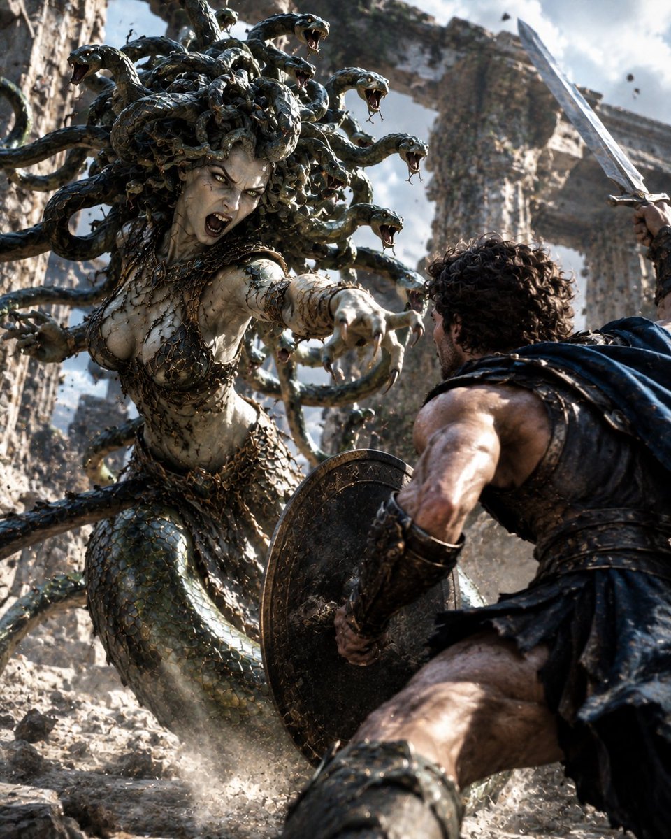 Medusa Battles Perseus