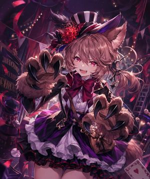 Liberté Gothic Circus Portrait — Create a highly detailed anime-style fantasy carnival portrait of {argument name="character name" default="Liberté from Rage of