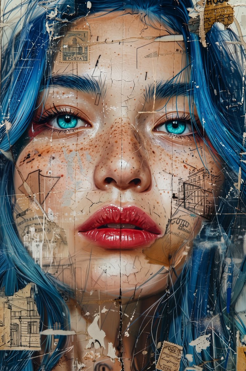 Mixed Media Urban Collage Portrait