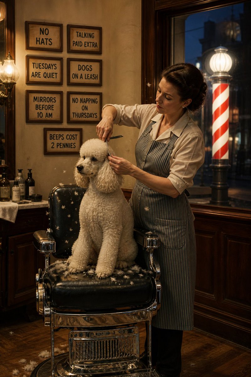 Vintage Barbershop Interior Scene