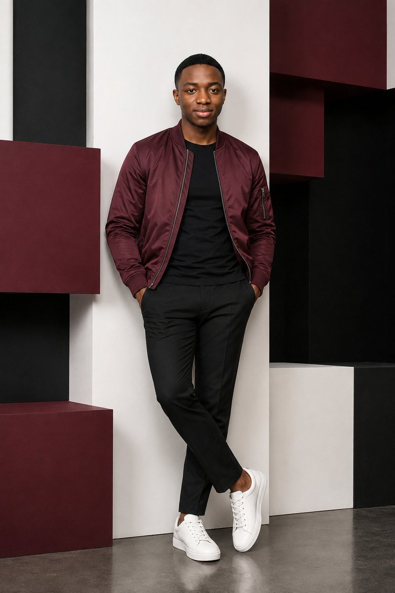 Male Editorial Portrait with Geometric Studio Wall