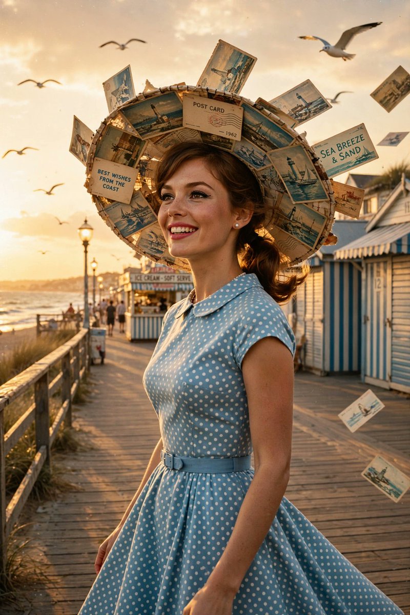 Social Media Post - Retro 1960s Seaside Fashion Photography example image 2
