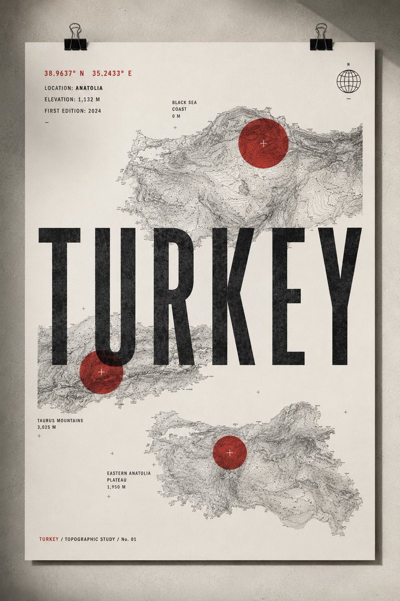 Infographic / Edu Visual - Topographic Country Cartography Art Print example image 3