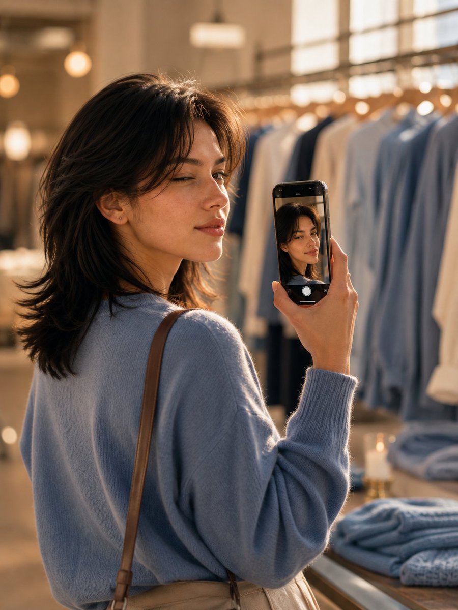 Boutique iPhone Reflection Portrait