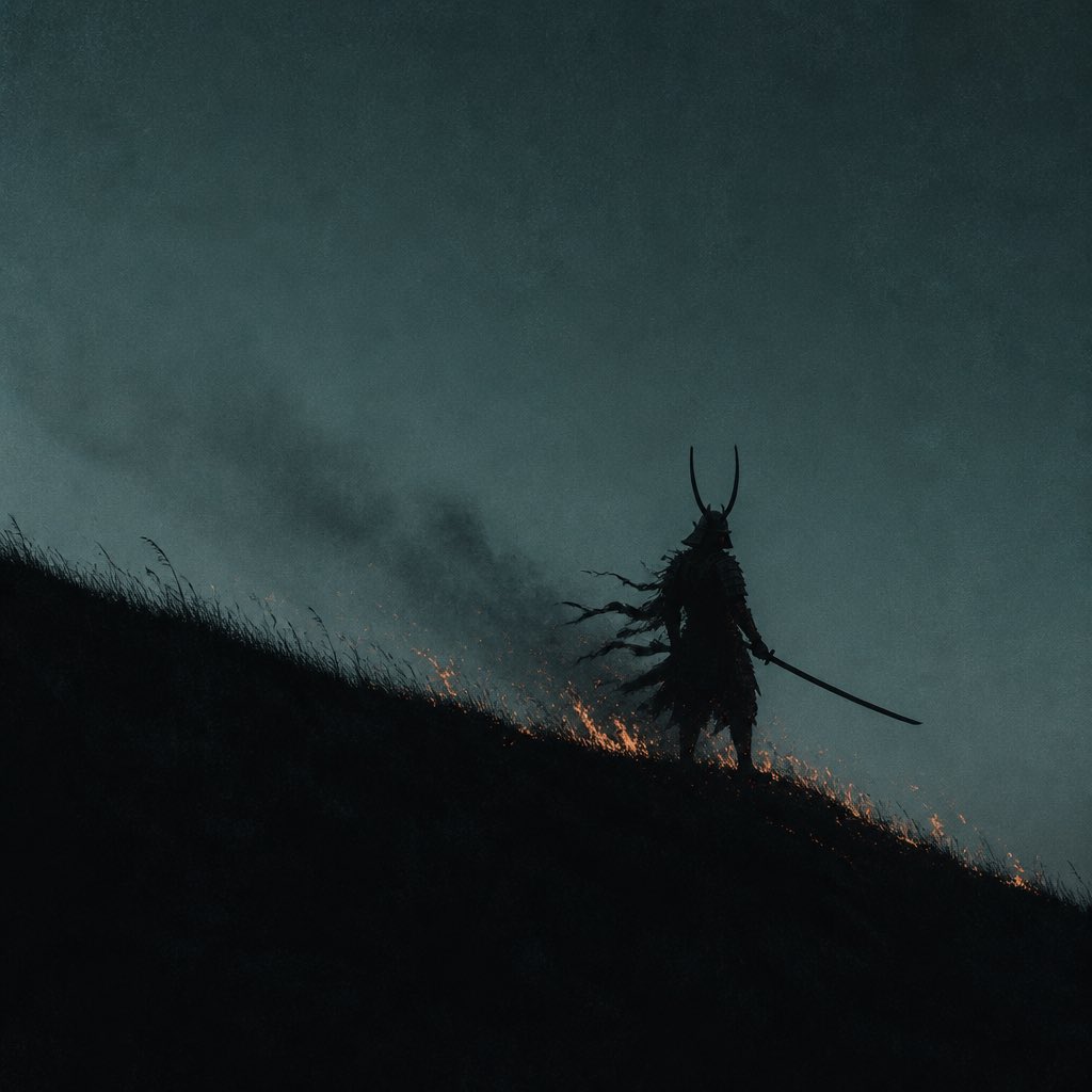 Lone Samurai Warrior Silhouette