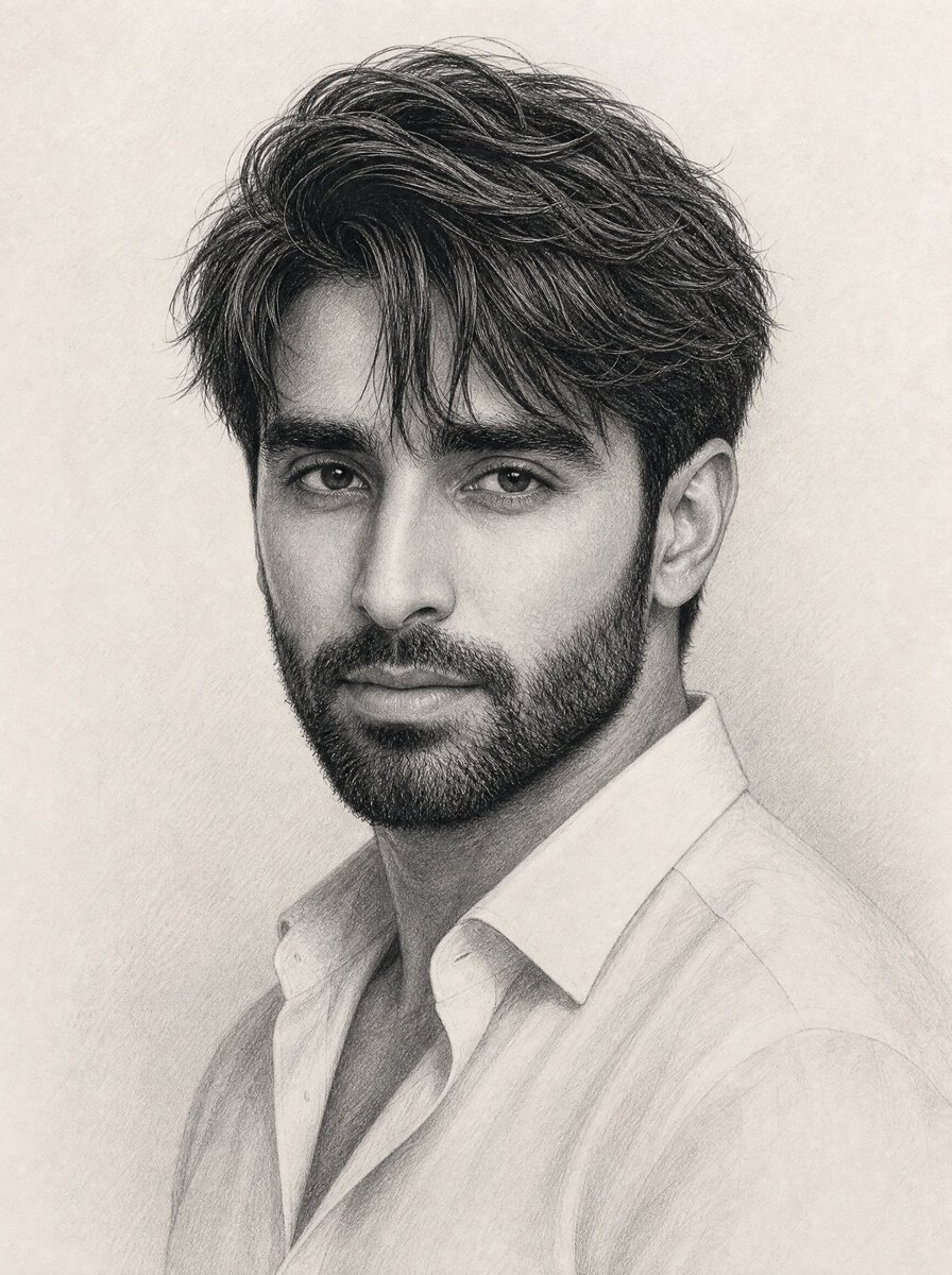 Elegant Graphite Male Portrait