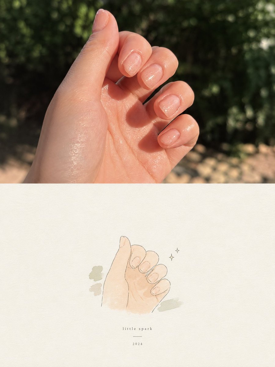 Hand Nail Photo and Watercolor Poster