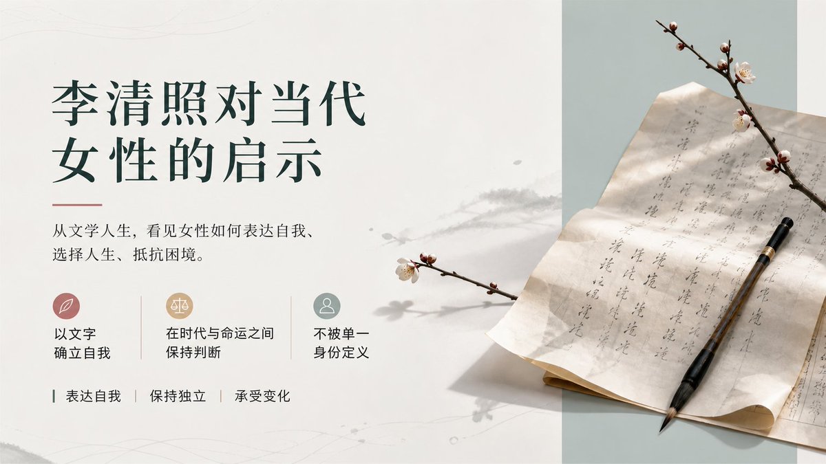 Li Qingzhao Literary Slide