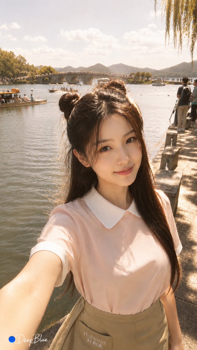 Warm Lakeside Travel Selfie
