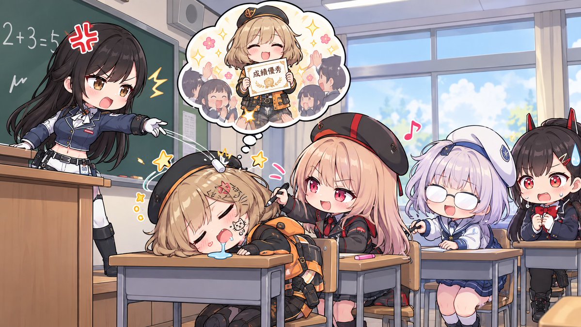 Comic / Storyboard - Anime Classroom Sleeping Student Scene example image 2