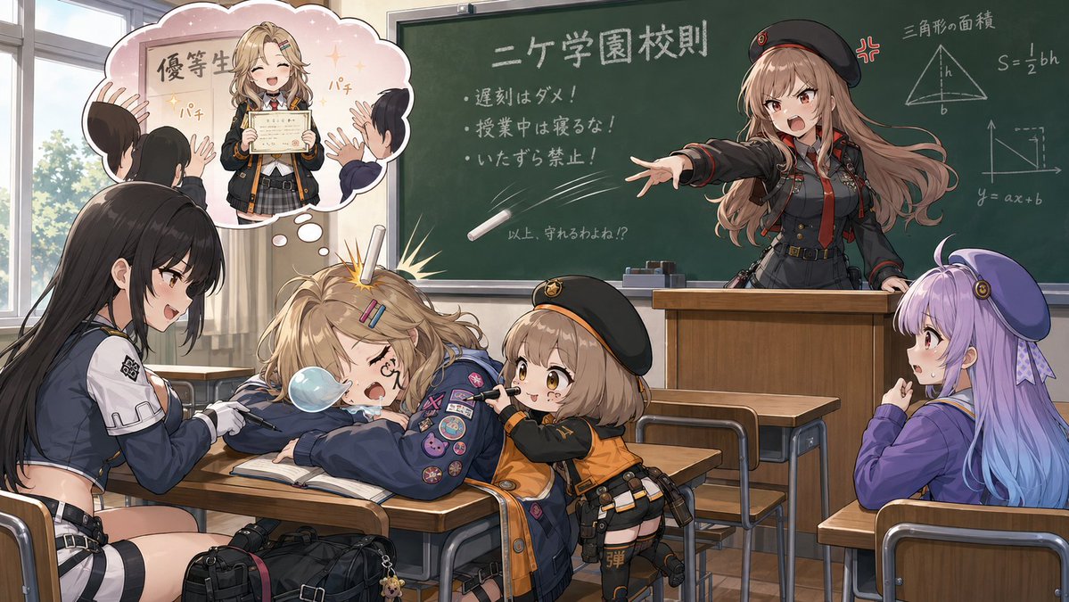 Comic / Storyboard - Anime Classroom Sleeping Student Scene example image 4