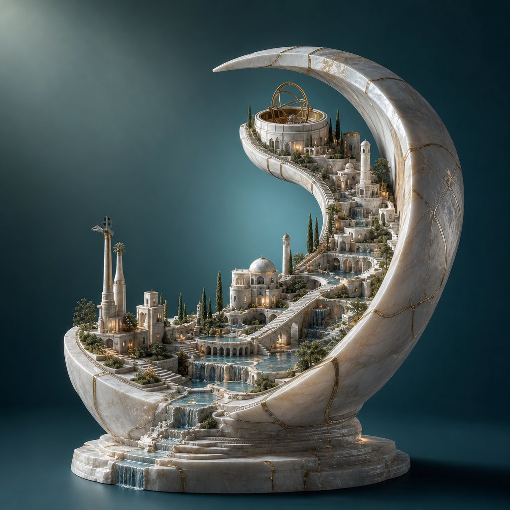 E-commerce Main Image - Alabaster Miniature City Sculpture - Image 3
