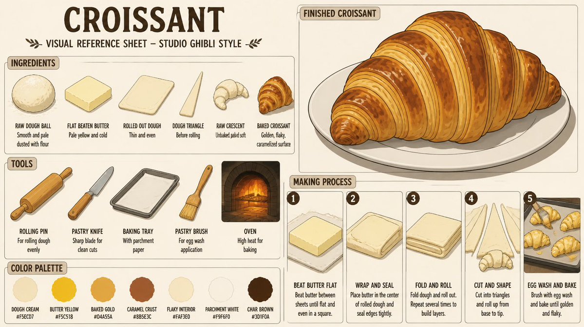 Croissant Ghibli Reference Sheet