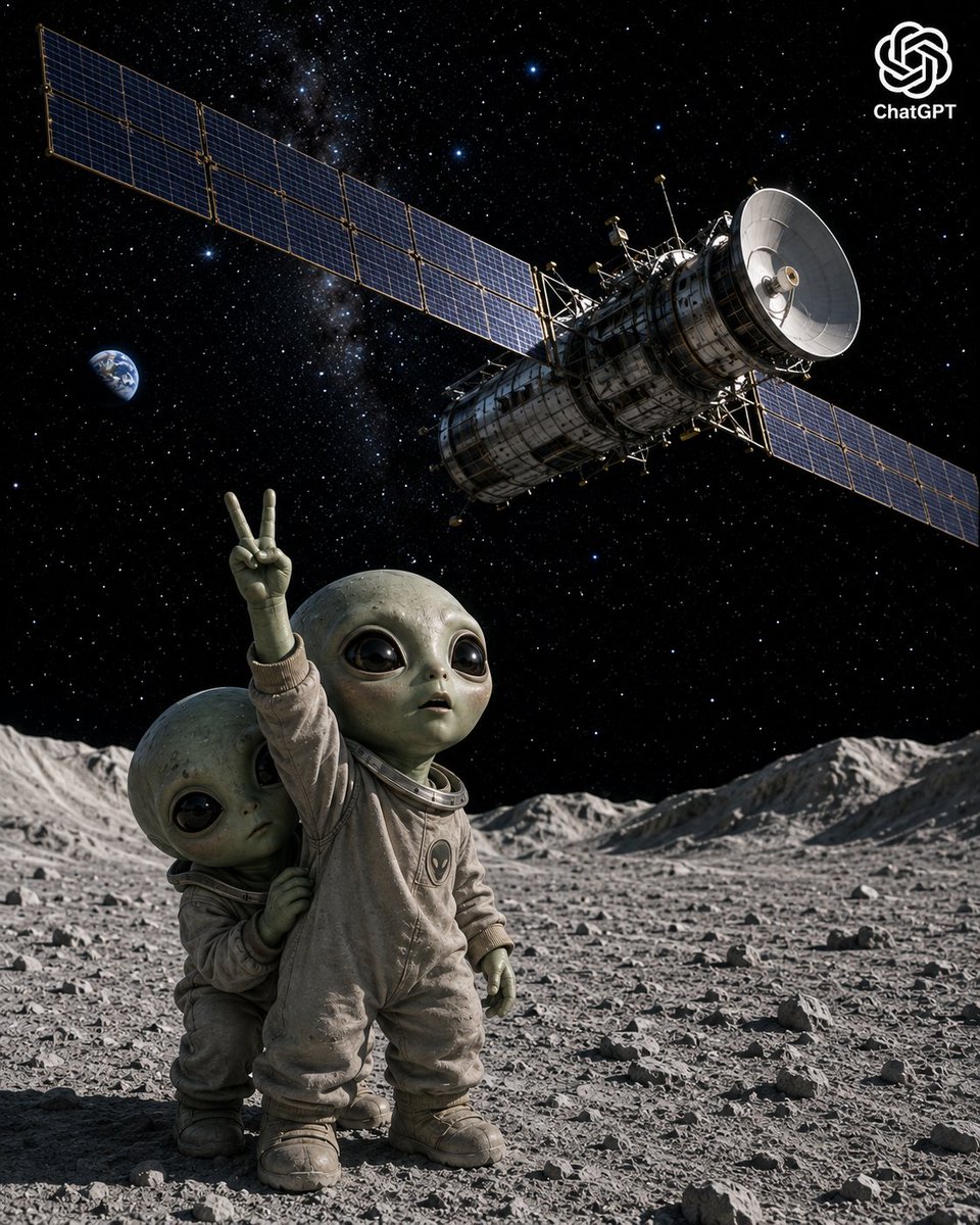 Lunar Alien Babies and Satellite