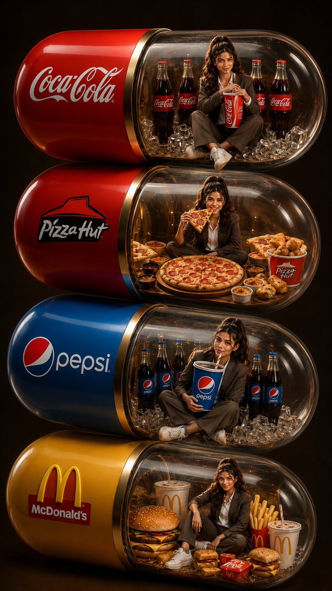 Stacked Fast Food Capsule Ads