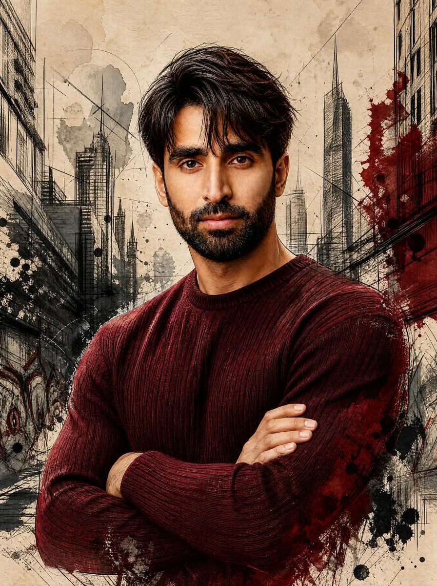 Mixed-Media Urban Male Portrait