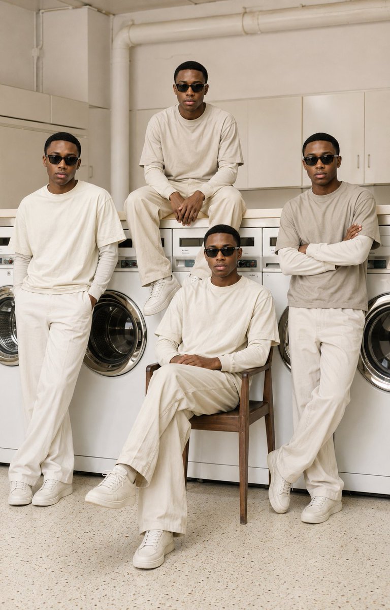 Four-Man Laundromat Fashion Editorial