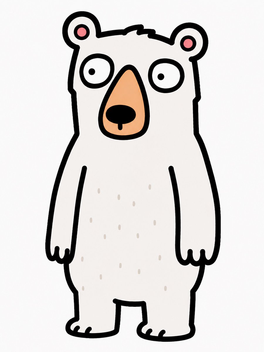 Naive Cartoon Bear Character