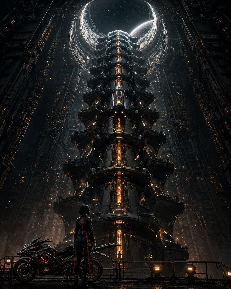 Cyberpunk Megastructure Rider