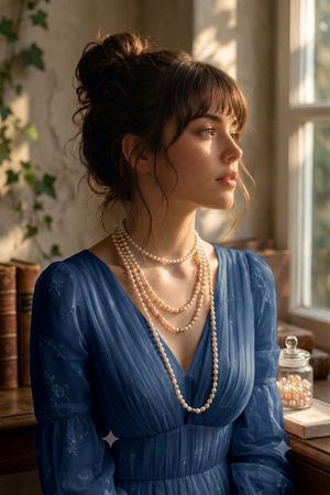 Cinematic Thoughtful Man Portrait — Pearls in the light. Mind somewhere else
[A cinematic close-up film portrait of a {argument name="subject" default="young ma