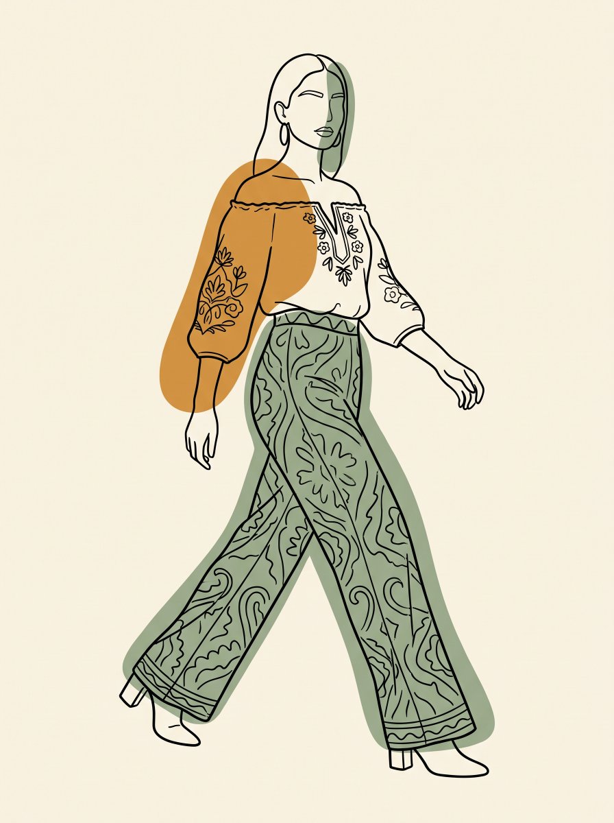 Modern Fashion Line Art 2