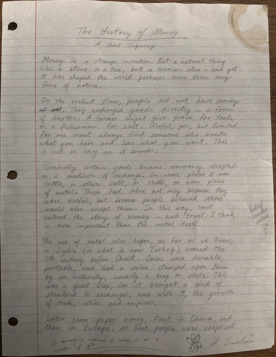 Einstein Handwritten Essay Style