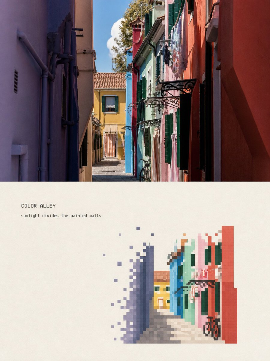 Pixel Faded Landscape Poster