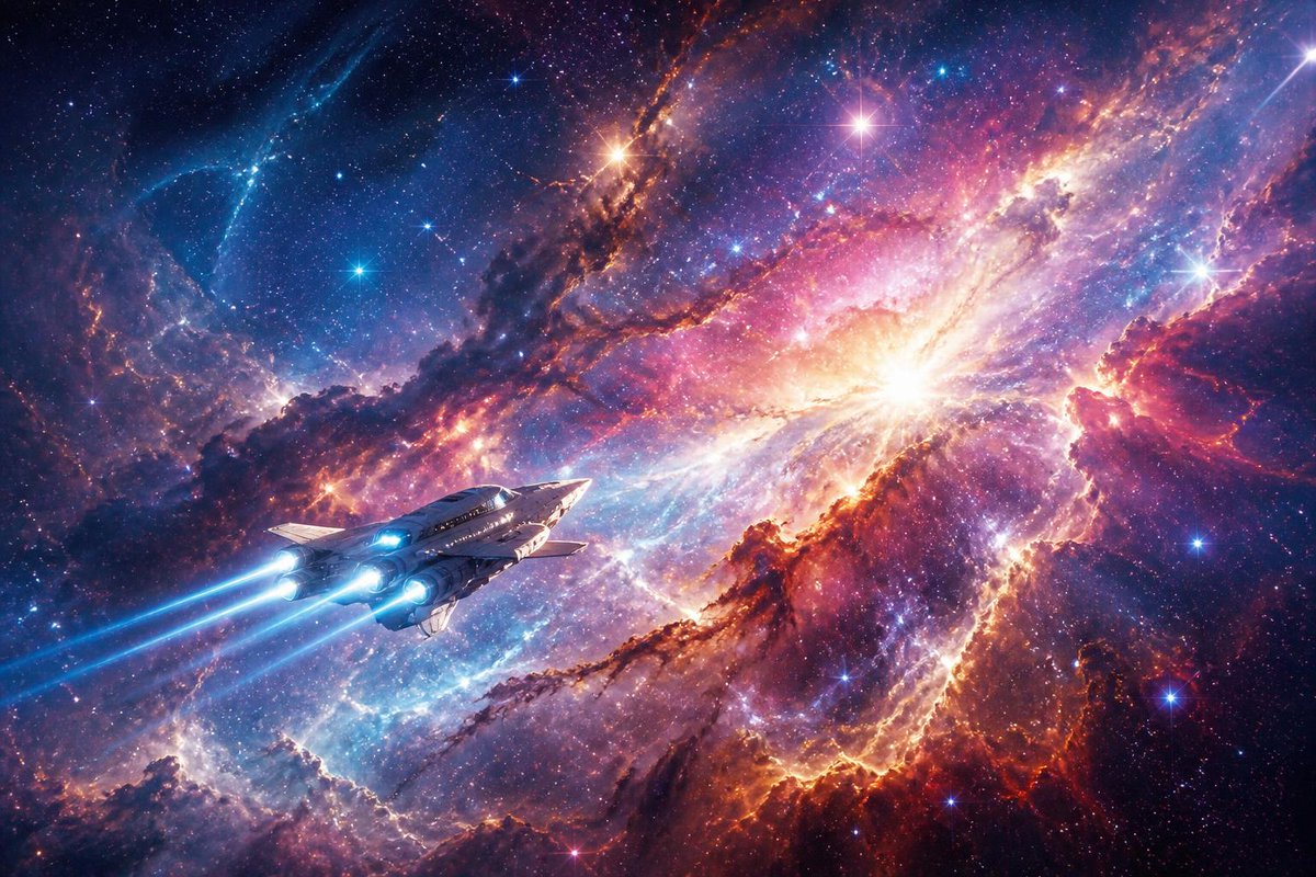 Space Exploration Ship in Nebula