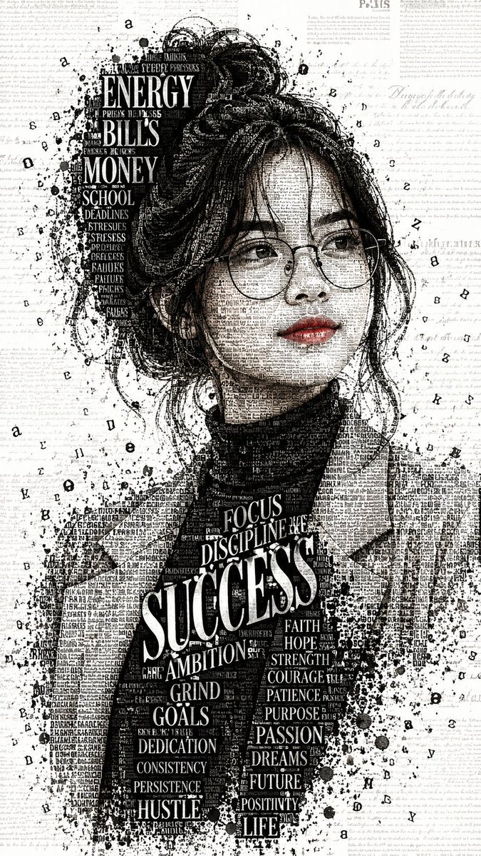 Typographic Success Portrait