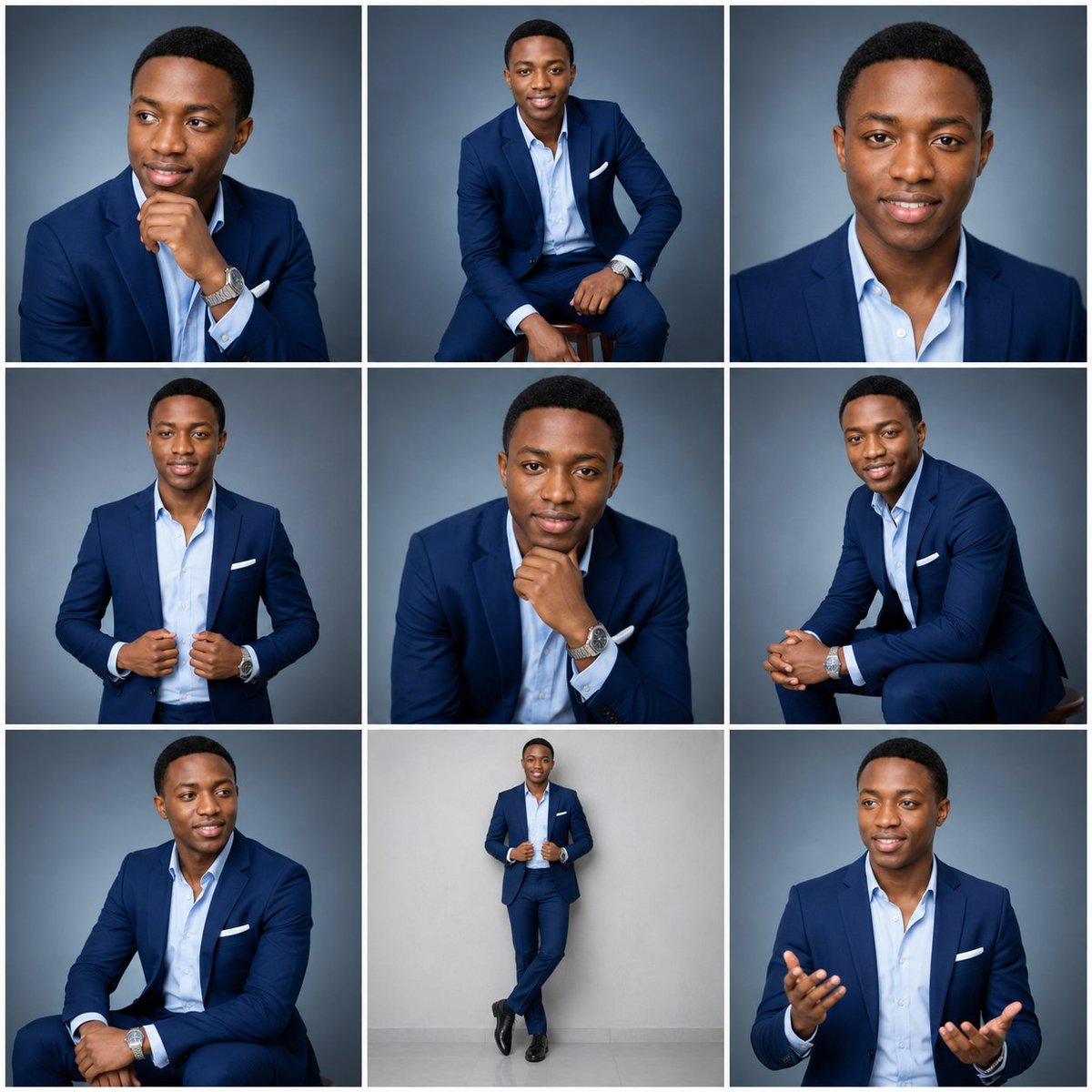 Nine-Frame Corporate Portrait Collage