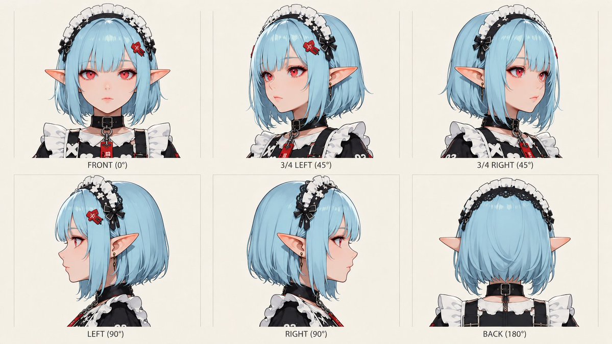 Anime Elf Maid Turnaround Sheet