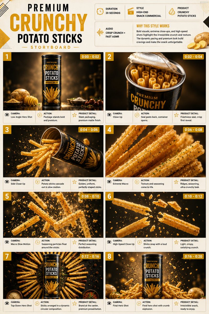 Comic / Storyboard - Premium Snack Commercial Storyboard - Image 1