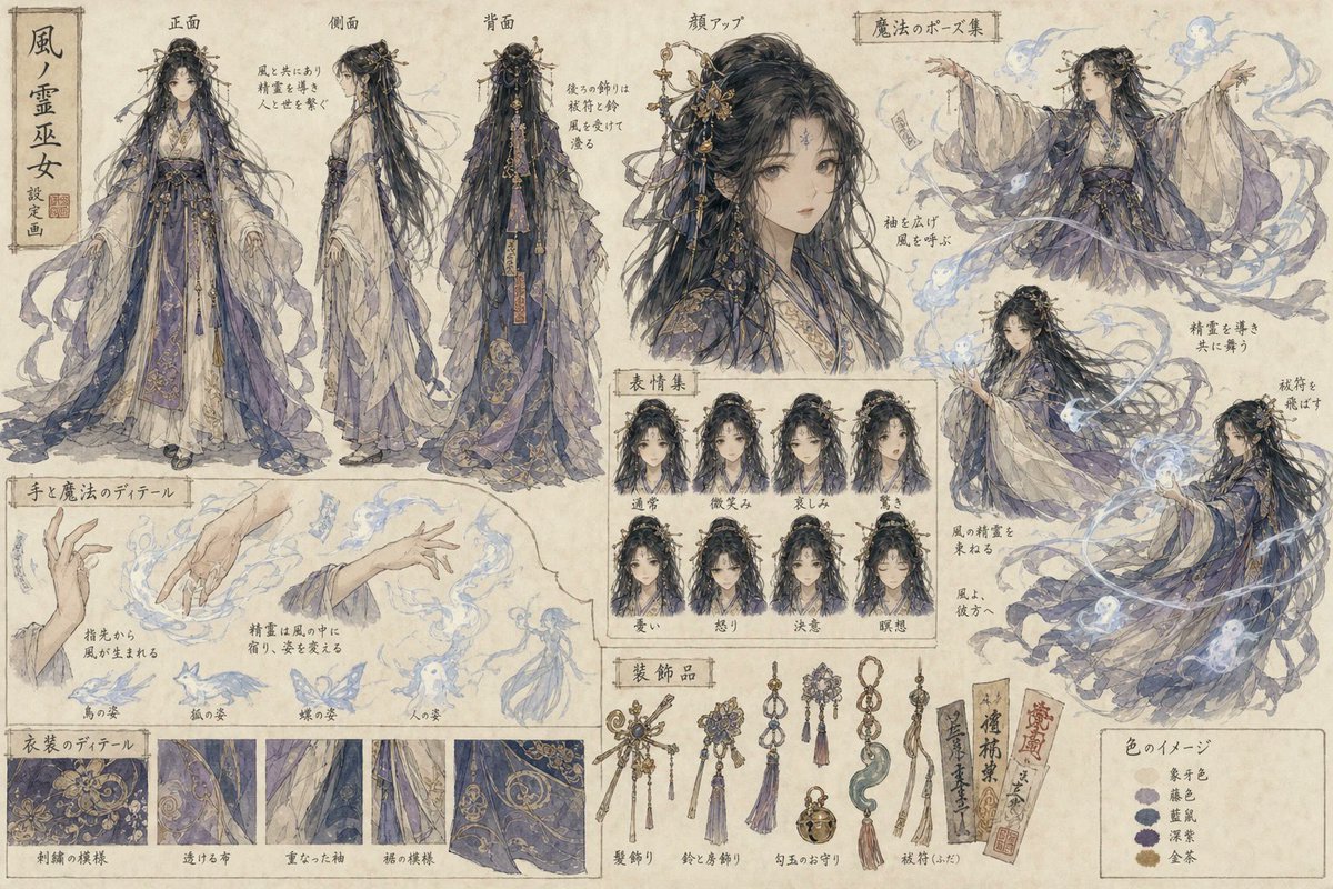 Japanese Fantasy Girl Character Sheet