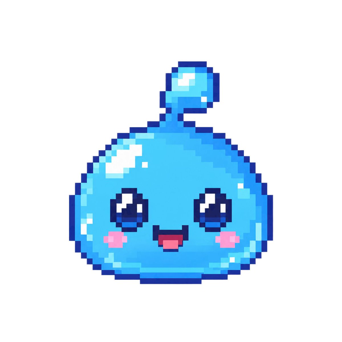 Cute Blue Pixel Slime Sprite