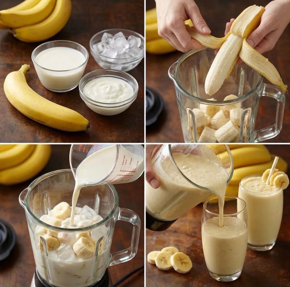 Infographic / Edu Visual - Banana Smoothie Recipe Collage - Image 1