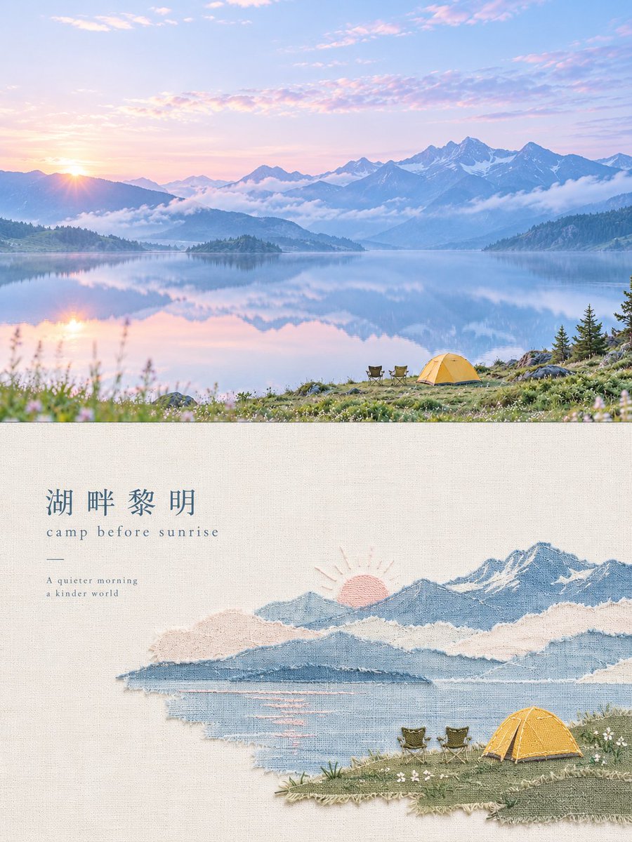 Textile Collage Design Poster
