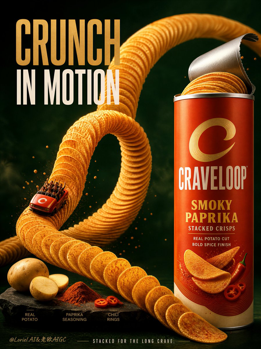 Premium Stacked Crisp Advertising Poster