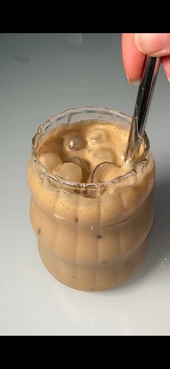 Stirred Iced Honey Latte Close-Up