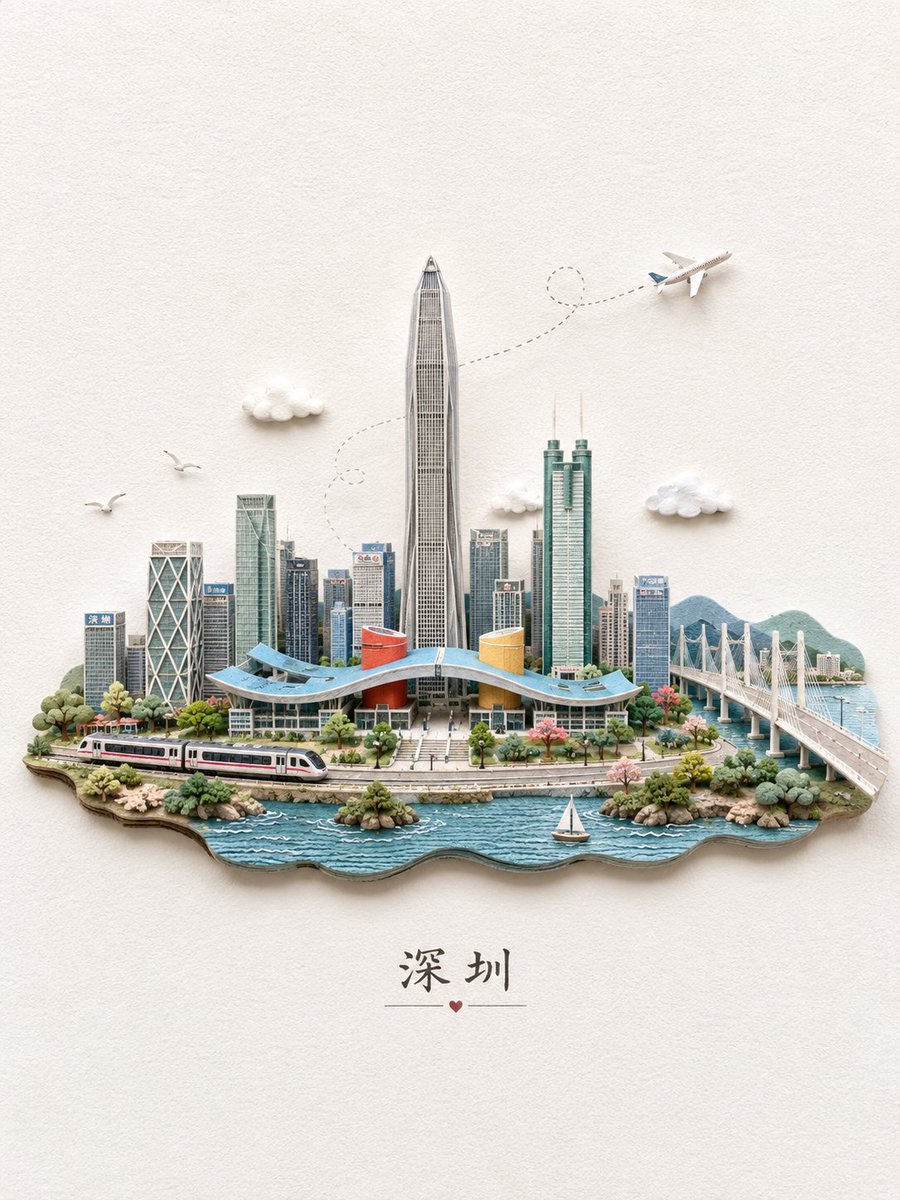 Miniature Shenzhen Paper Diorama