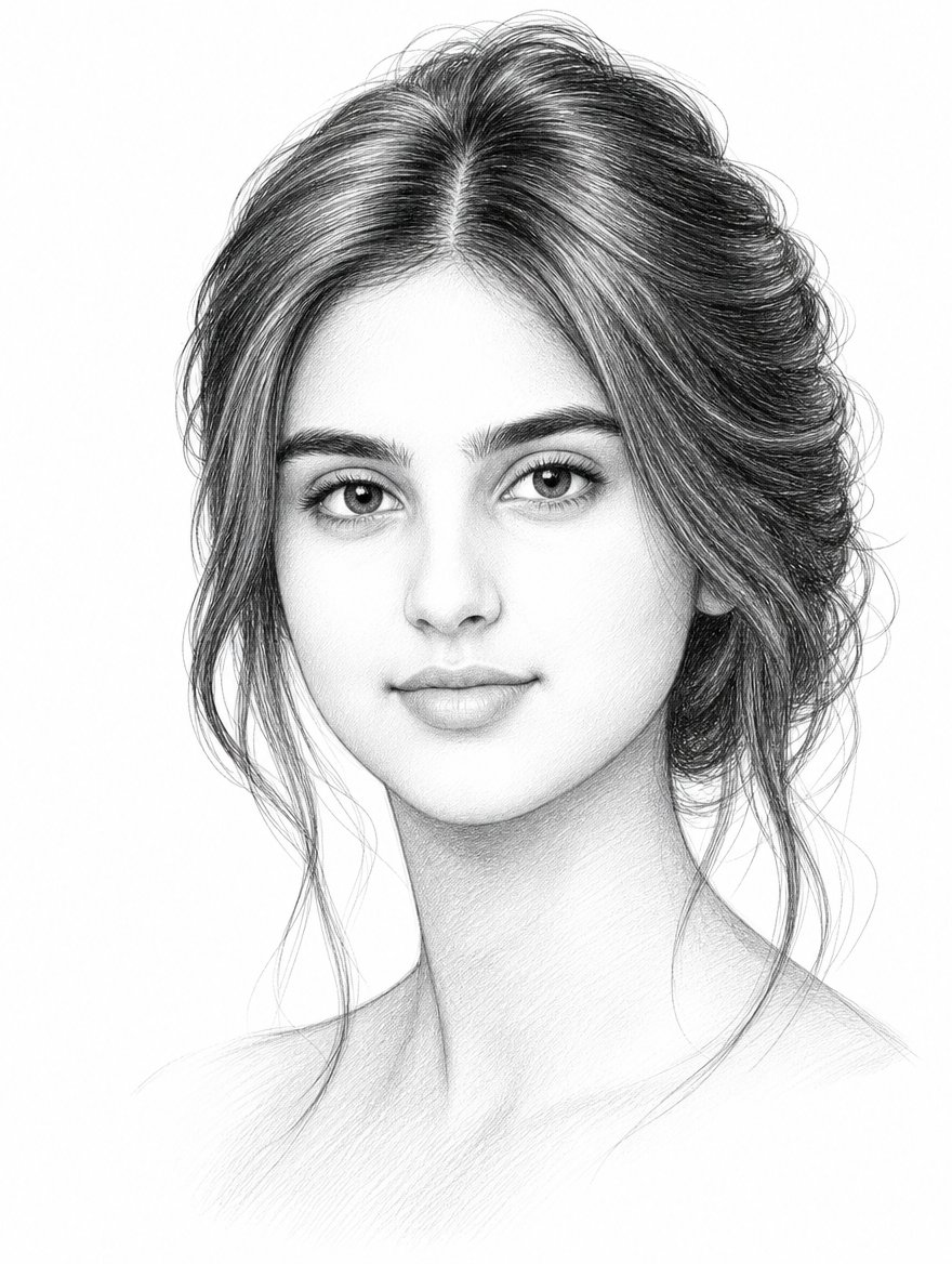 Black and White Pencil Portrait